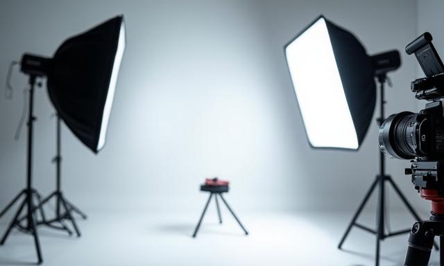 Studio and Product Photography setup with professional lighting and high-end camera